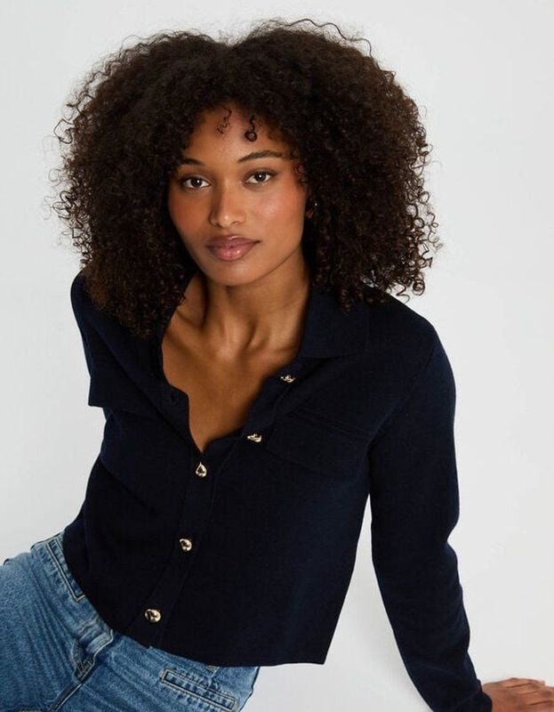 MORGAN - Vest - Blauw - Lange Mouwen - Polyester