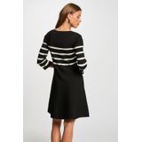 MORGAN - Tricot Jurk - Zwart - A-lijn - Lange Mouwen - Knielengte