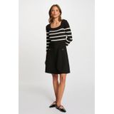 MORGAN - Tricot Jurk - Zwart - A-lijn - Lange Mouwen - Knielengte