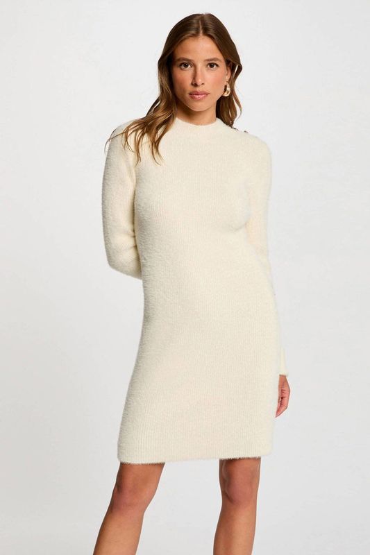 MORGAN - Korte Aansluitende Jurk - Ivoor - Tricot