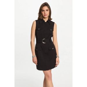 Morgan - A-lijn Jurk - Zwart - Mouwloos - Korte Lengte - V-hals