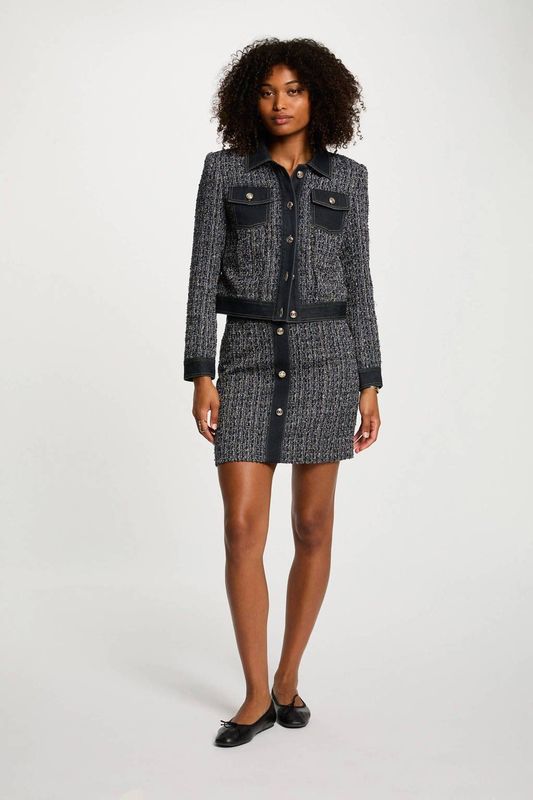 Morgan - Tweed Jasje - Donkerblauw - Leren Jassen