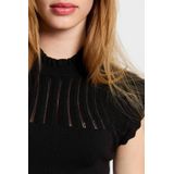 Morgan - Jurk - Zwart - Mouwloos - Opstaande Kraag - Gebreid Ontwerp