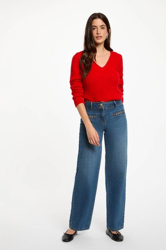 Morgan - Gebreide Trui - Rood - Wol