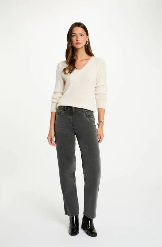 Morgan - Gebreide Trui - Ecru - Wol