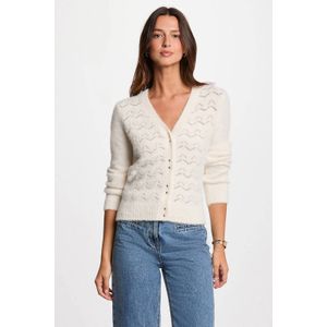 Morgan - Gebreid Vest - Ecru - Ajour