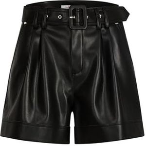 Morgan - Casual Short - Zwart - Imitatieleren Korte Broek