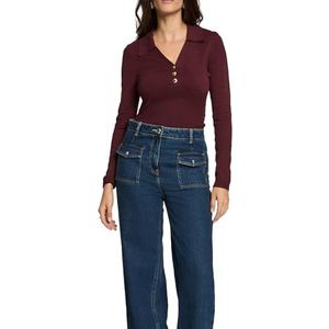 Morgan - Top - Donkerpaars - Aansluitende Pasvorm - Lange Mouwen