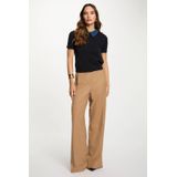 Morgan - Top - Donkerblauw - Dames - Korte Mouwen - Polo Kraag