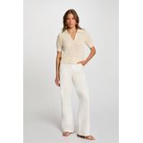 Morgan - Gebreide Trui - Zand - Katoen - Korte Mouwen