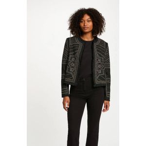 Morgan - Tweed Jasje - Zwart - Met Studs - Dames