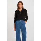 Morgan - Gebreide Trui - Zwart - Polokraag - Lange Mouwen