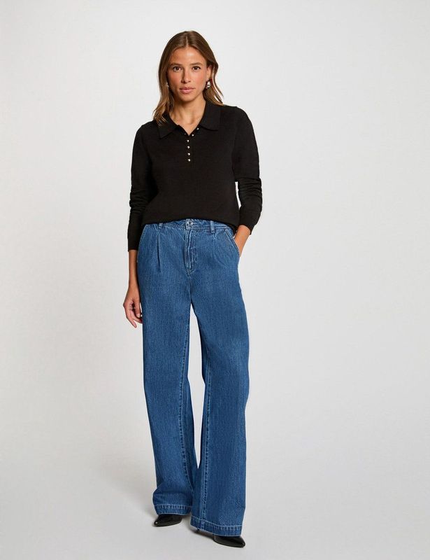 Morgan - Gebreide Trui - Zwart - Polokraag - Lange Mouwen