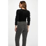 Morgan - Gebreide Trui - Zwart - V-hals - Lange Mouwen