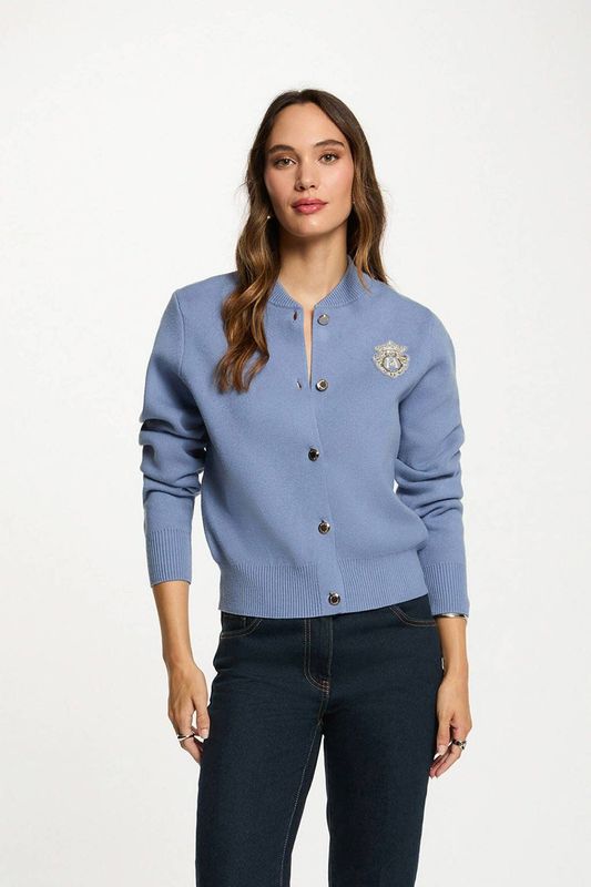 Morgan - Gebreid Vest - Blauw