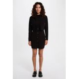 Morgan - Jurk - Zwart - Mini - Viscose - Opstaande Kraag