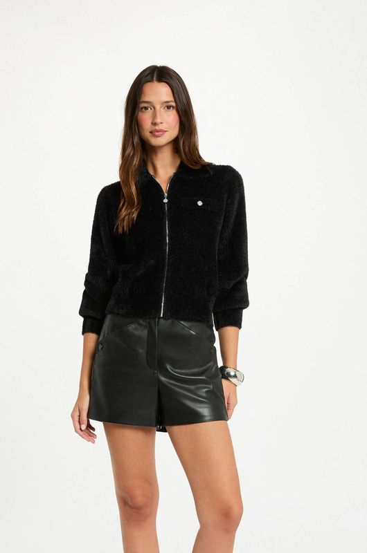 Morgan - Gebreid Vest - Zwart