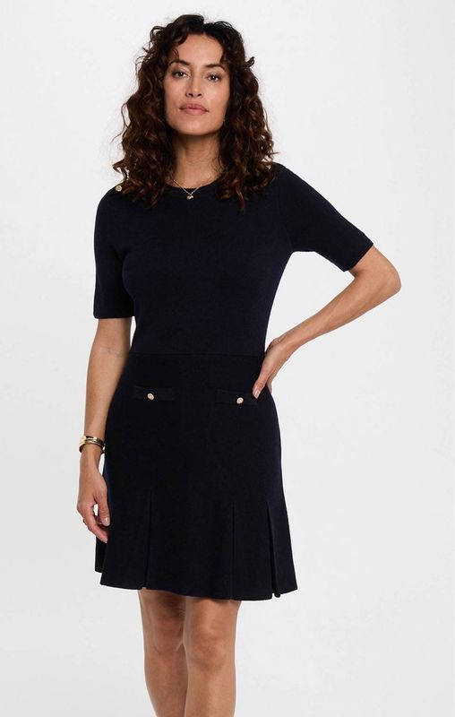 Morgan - Korte Jurk - Donkerblauw - Wol