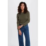 Morgan gebreide trui met wol kaki