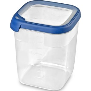 CURVER Vierkante multifunctionele voedseldoos, 2,6 l, van 100% gerecycled polypropyleen, 15 x 15 x 18,1 cm, geschikt voor magnetron, vaatwasser, vriezer, blauw, voor de keuken