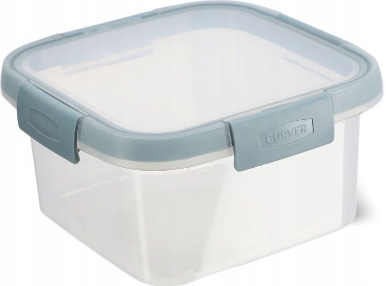 Curver Smart Fresh Eco Vershoudbakje Vierkant 1,1L Smokey Grey/Transparant Transparant Curver