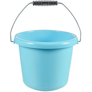 CURVER Emmer van 5 l, metalen handvat voor huishouden, praktische en stapelbare wasbak, voor het wassen van was, servies, vloer, 24 x 24 x 19,5 cm, turquoise blauw