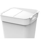 Ready To Collect Afvalemmer met wandhouder voor muur of deur, 30 l, voor keuken, badkamer, wasruimte, 100% gerecycled, wit