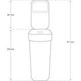 Ready To Collect Afvalemmer met wandhouder voor muur of deur, 30 l, voor keuken, badkamer, wasruimte, 100% gerecycled, wit