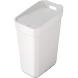 Ready To Collect Afvalemmer met wandhouder voor muur of deur, 30 l, voor keuken, badkamer, wasruimte, 100% gerecycled, wit