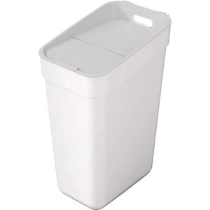 Ready To Collect Afvalemmer met wandhouder voor muur of deur, 30 l, voor keuken, badkamer, wasruimte, 100% gerecycled, wit