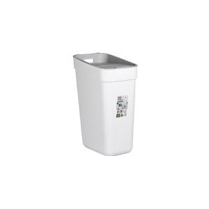 Ready To Collect Afvalemmer met wandhouder voor muur of deur, 30 l, voor keuken, badkamer, wasruimte, 100% gerecycled, wit