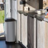 Curver - Decobin Push - Prullenbak - Zilver/Zwart - Kunststof - 40L