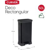 Curver Decobin Prullenbak - 50L - 39x29x72 cm - Zwart