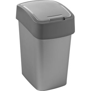 Curver Flip Bin Afvalbak - 25L – Zilver/Antraciet