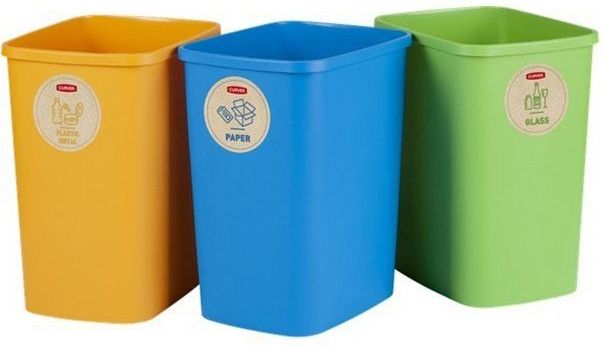 Set van 3x9L Curver ECO-Friendly scheidingsbakken