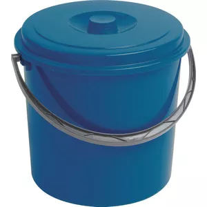 Emmer met deksel en metalen handvat, voedselveilig, 30 liter, witte plastic emmer