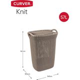 Curver Knit Wasmand met deksel 57L Bruin