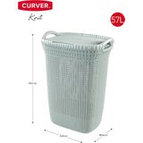 Curver Knit Wasmand met deksel 57L Misty Blue