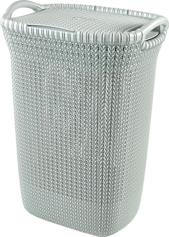Curver Knit Wasmand met deksel 57L Misty Blue