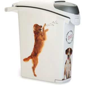 Curver Voedselcontainer Hond - 23L - 10KG - 23x51x50cm - Wit/Grijs
