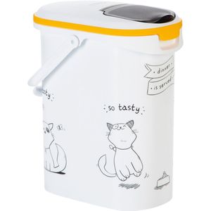 Curver Voedselcontainer Kat - 10L - 4KG - 19x30x35cm - Wit/Geel/Zwart