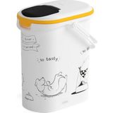 Curver Voedselcontainer Hond - 10L - 4KG - 19x30x35cm - Wit/Geel/Zwart