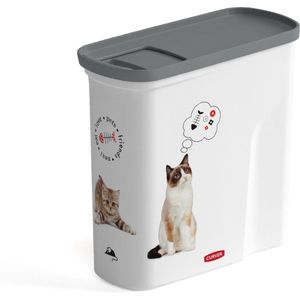 Curver Voedselcontainer Kat - 2L - 21x9x20cm - Wit/Grijs