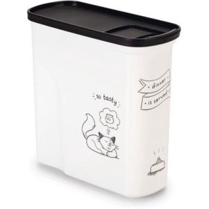 Curver Voedselcontainer Kat - 2L - 1KG - 21x9x19cm - Wit/Zwart