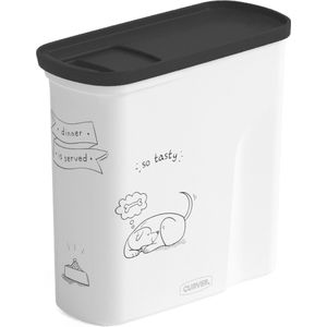 Curver Voedselcontainer Hond - 2L - 1KG - 21x9x19cm - Wit/Zwart