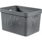 Curver Infinity Recycled Dots Opbergbox 17L Antraciet