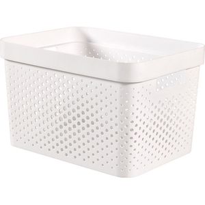 Curver Infinity Recycled Dots Opbergbox - 17 liter - wit