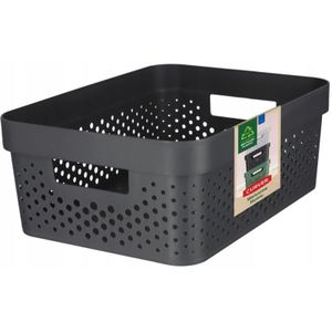 Curver Infinity Recycled Dots Opbergbox - 11 liter - Antraciet