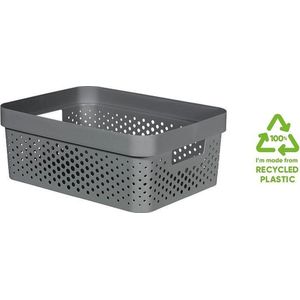 Curver Infinity Recycled Dots Opbergbox - 11L - Antraciet