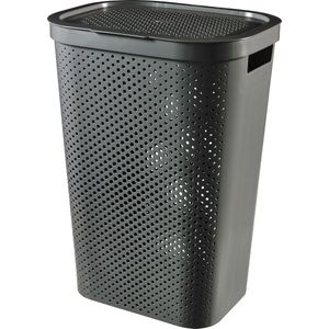 Curver Infinity Recycled Dots Wasmand met deksel 60L Antraciet